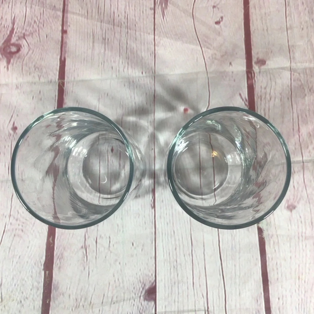 Elegant Clear Swirl Glass Tumblers - Set of 2